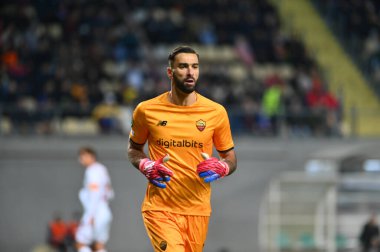 ZAPORIZHZHIA, UKRAINE - 28 Eylül 2021: FC Zorya Luhansk ile AC Roma arasındaki UEFA Konferans Ligi maçı