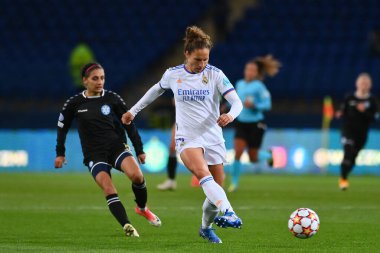 KHARKIV, UKRAINE - 6 Ekim 2021: FC Kharkiv - FC Real Madrid arasındaki UEFA Kadınlar Şampiyonlar Ligi maçı