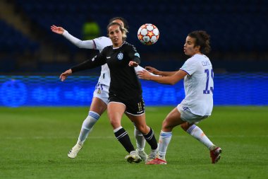 KHARKIV, UKRAINE - 6 Ekim 2021: FC Kharkiv - FC Real Madrid arasındaki UEFA Kadınlar Şampiyonlar Ligi maçı