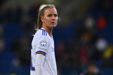 KHARKIV, UKRAINE - 6 Ekim 2021 Caroline Moller. UEFA Kadınlar Ligi karşılaşması FC Kharkiv ile FC Real Madrid arasındaki