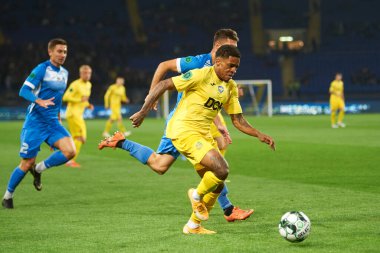 KHARKIV, UKRAINE - 1 Ekim 2021 Kadeem Harris. Ukraynalı PFL Metalist, Kremin 'e karşı.