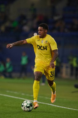 KHARKIV, UKRAINE - 1 Ekim 2021 Kadeem Harris. Ukraynalı PFL Metalist, Kremin 'e karşı.