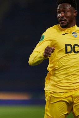 KHARKIV, UKRAINE - 1 Ekim 2021 Brayan Riascos. Ukraynalı PFL Metalist, Kremin 'e karşı.