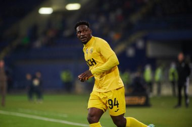 KHARKIV, UKRAINE - 1 Ekim 2021 Brayan Riascos. Ukraynalı PFL Metalist, Kremin 'e karşı.