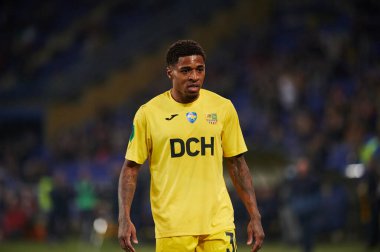 KHARKIV, UKRAINE - 1 Ekim 2021 Kadeem Harris. Ukraynalı PFL Metalist, Kremin 'e karşı.