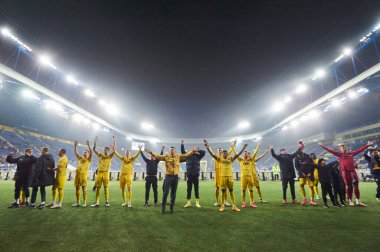 KHARKIV, UKRAINE - 1 Ekim 2021: Ukrayna PFL FC Metalist Kremin 'e karşı futbol maçı