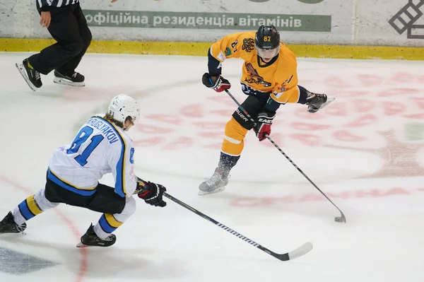Kharkiv Ukraine Oktober 2021 Hockeymatchen Ukrainska Hockeyligan Rulav Odd Dnepr — Stockfoto