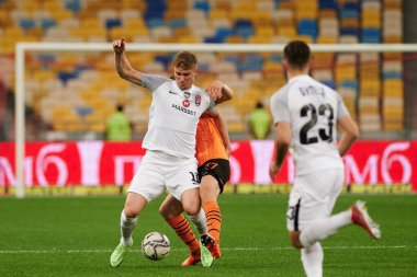 KYIV, UKRAINE - 15 Ekim 2021: Oleksandr Hladkyy. UPL, FC Shakhtar Donetsk FC Zorya Luhansk 'a karşı