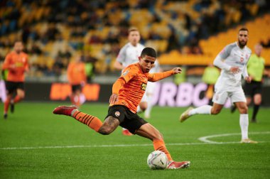 KYIV, UKRAINE - 15 Ekim 2021: Dodo. UPL, FC Shakhtar Donetsk FC Zorya Luhansk 'a karşı