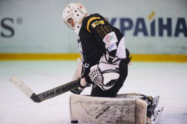 KHARKIV, UKRAINE - 10 Ekim 2021: Ukrayna hokey ligi Bilii Barları Rulav Odd