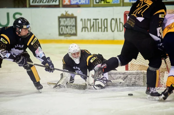 Kharkiv Ukrajina Října 2021 Hokejový Zápas Ukrajinské Hokejové Ligy Bilii — Stock fotografie
