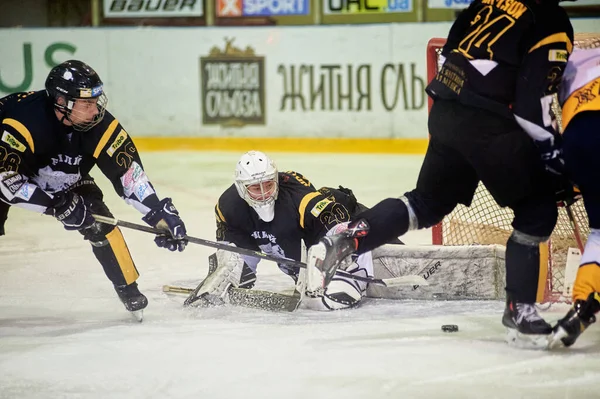 Kharkiv Ukraine October 2021 Hockey Match Ukrainian Hockey League Bilii — 스톡 사진