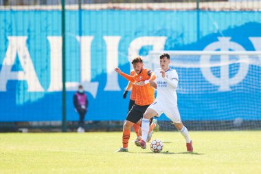 KYIV, UKRAINE - 19 Ekim 2021: UEFA Şampiyonlar Ligi U19 maçı FC Shakhtar Donetsk - FC Real Madrid