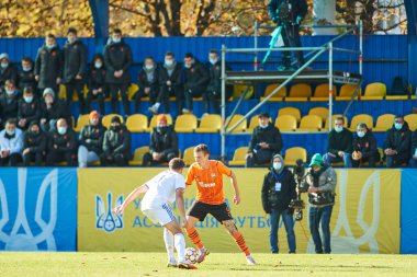 KYIV, UKRAINE - 19 Ekim 2021: UEFA Şampiyonlar Ligi U19 maçı FC Shakhtar Donetsk - FC Real Madrid