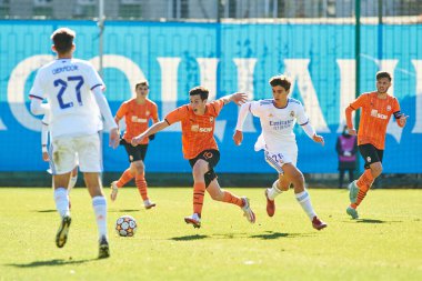 KYIV, UKRAINE - 19 Ekim 2021: UEFA Şampiyonlar Ligi U19 maçı FC Shakhtar Donetsk - FC Real Madrid