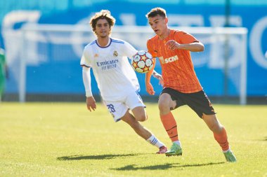 KYIV, UKRAINE - 19 Ekim 2021: UEFA Şampiyonlar Ligi U19 maçı FC Shakhtar Donetsk - FC Real Madrid