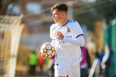 KYIV, UKRAINE - 19 Ekim 2021: UEFA Şampiyonlar Ligi U19 maçı FC Shakhtar Donetsk - FC Real Madrid