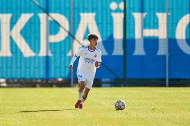KYIV, UKRAINE - 19 Ekim 2021: UEFA Şampiyonlar Ligi U19 maçı FC Shakhtar Donetsk - FC Real Madrid