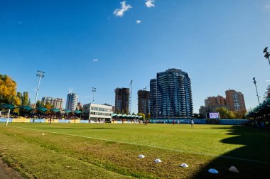 KYIV, UKRAINE - 19 Ekim 2021: UEFA Şampiyonlar Ligi U19 maçı FC Shakhtar Donetsk - FC Real Madrid