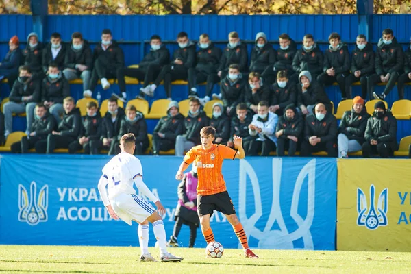 KYIV, UKRAINE - 19 Ekim 2021: UEFA Şampiyonlar Ligi U19 maçı FC Shakhtar Donetsk - FC Real Madrid