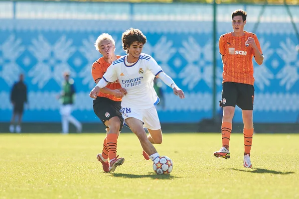 KYIV, UKRAINE - 19 Ekim 2021: UEFA Şampiyonlar Ligi U19 maçı FC Shakhtar Donetsk - FC Real Madrid