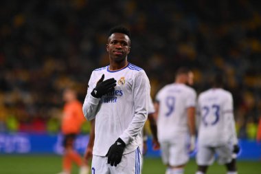 KYIV, UKRAINE - 19 Ekim 2021: FC Shakhtar Donetsk ile FC Real Madrid arasındaki UEFA Şampiyonlar Ligi maçı