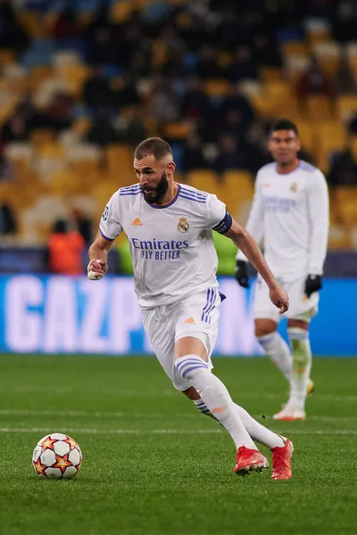 Kyiv Ucrania Octubre 2021 Karim Benzema Vice Capitán Partido Uefa — Foto de Stock