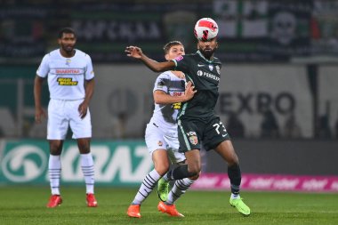 POLTAVA, UKRAINE - 23 Ekim 2021 Ukrayna Premiere Ligi FC Vorskla Poltava FC Shakhtar Donetsk 'e karşı