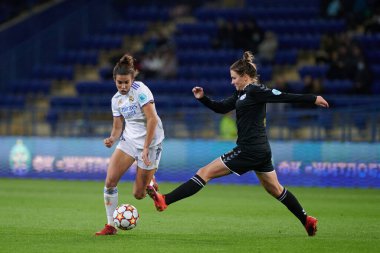KHARKIV, UKRAINE - 6 Ekim 2021: FC Kharkiv - FC Real Madrid arasındaki UEFA Kadınlar Şampiyonlar Ligi maçı