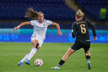 KHARKIV, UKRAINE - 6 Ekim 2021: Luca Rodrguez UEFA Kadınlar Şampiyonlar Ligi FC Kharkiv - FC Real Madrid maçı