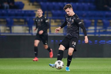 KHARKIV, UKRAINE - 31 Ekim 2021: Ukrayna Premiere Ligi FC Metalist-1925 Kharkiv - FC Zorya Luhansk maçı