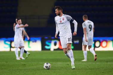 KHARKIV, UKRAINE - 31 Ekim 2021: Ukrayna Premiere Ligi FC Metalist-1925 Kharkiv - FC Zorya Luhansk maçı