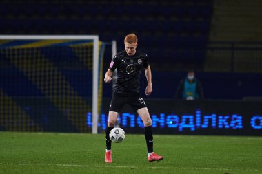 KHARKIV, UKRAINE - 31 Ekim 2021: Ukrayna Premiere Ligi FC Metalist-1925 Kharkiv - FC Zorya Luhansk maçı