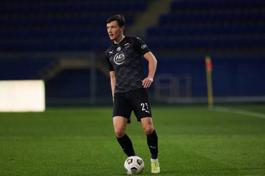 KHARKIV, UKRAINE - 31 Ekim 2021: Ukrayna Premiere Ligi FC Metalist-1925 Kharkiv - FC Zorya Luhansk maçı