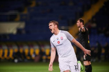 KHARKIV, UKRAINE - 31 Ekim 2021: Ukrayna Premiere Ligi FC Metalist-1925 Kharkiv - FC Zorya Luhansk maçı