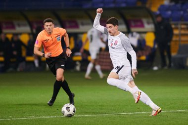 KHARKIV, UKRAINE - 31 Ekim 2021: Ukrayna Premiere Ligi FC Metalist-1925 Kharkiv - FC Zorya Luhansk maçı
