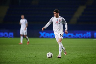 KHARKIV, UKRAINE - 31 Ekim 2021: Ukrayna Premiere Ligi FC Metalist-1925 Kharkiv - FC Zorya Luhansk maçı