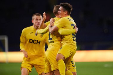 KHARKIV, UKRAINE - 1 Kasım 2021: Ukrayna PFL FC Metal Alianlara karşı futbol maçı