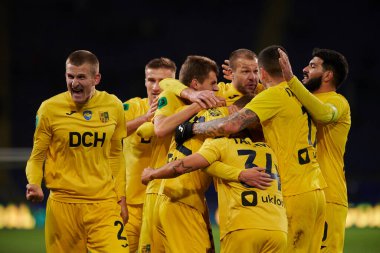 KHARKIV, UKRAINE - 1 Kasım 2021: Ukrayna PFL FC Metal Alianlara karşı futbol maçı
