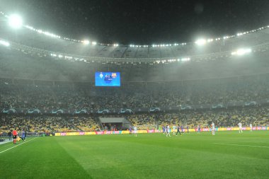 KYIV, UKRAINE - 2 Kasım 2021: UEFA Şampiyonlar Ligi FC Dinamo Kyiv - FC Barcelona