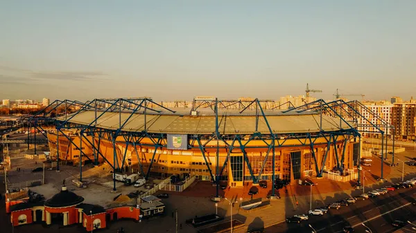 Kharkiv Ucrania Octubre 2021 Estadio Metalista Luces Del Atardecer — Foto de Stock