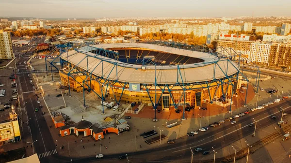 Kharkiv Ukraine Οκτωβριου 2021 Στάδιο Metalist Στα Φώτα Ηλιοβασιλέματος — Φωτογραφία Αρχείου