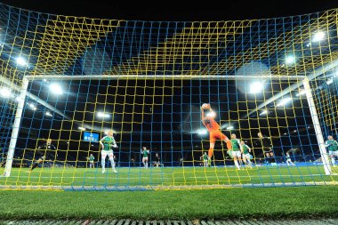 KHARKIV, UKRAINE - 9 Kasım 2021: Bayanlar Şampiyonlar Ligi WFC Kharkiv-WFC Breidablik maçı 