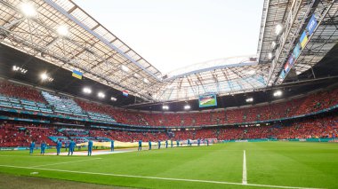 AMSTERDAM, NETHERLANDS - 13 Haziran 2021: Johan Cruijff EURO 2020 Amsterdam Arena. Ukrayna, Hollanda 'ya karşı.