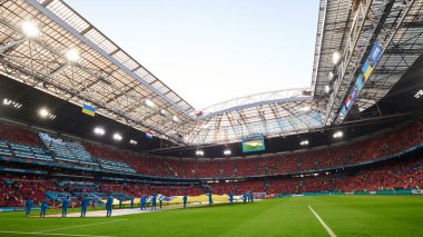 AMSTERDAM, NETHERLANDS - 13 Haziran 2021: Johan Cruijff EURO 2020 Amsterdam Arena. Ukrayna, Hollanda 'ya karşı.