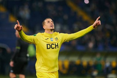 KHARKIV, UKRAINE - 13 Kasım 2021: Matheus Peixoto. Ukraynalı PFL Metalist-Prykarpattya futbol karşılaşması