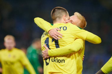 KHARKIV, UKRAINE - 13 Kasım 2021: Matheus Peixoto. Ukraynalı PFL Metalist-Prykarpattya futbol karşılaşması