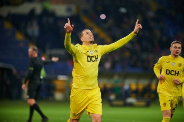 KHARKIV, UKRAINE - 13 Kasım 2021: Matheus Peixoto. Ukraynalı PFL Metalist-Prykarpattya futbol karşılaşması