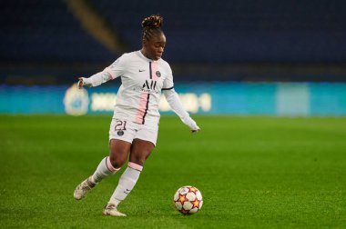 KHARKIV, UKRAINE - 8 Aralık 2021: UEFA Kadınlar Şampiyonlar Ligi Zhilstroi-1 - PSG. 