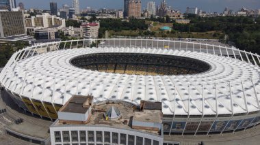 KYIV, UKRAINE - 17 Temmuz 2021 NSC Olimpiyatları. İHA gerçeklik görünümü